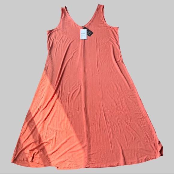 NWT Knix Orange Modal V-Neck Sleeveless Flowy Midi Dress - Picture 3 of 13